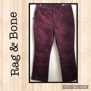 NWT Rag & Bone Burgundy Cheetah Hana Jeans 👖